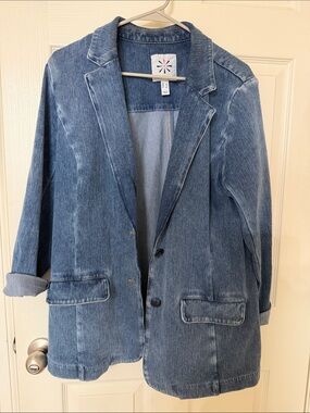 Isaac Mizrahi Live Women's Denim Blazer Jacket